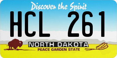 ND license plate HCL261