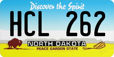 ND license plate HCL262