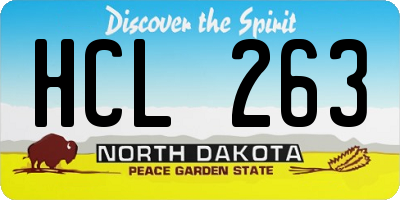 ND license plate HCL263