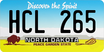 ND license plate HCL265