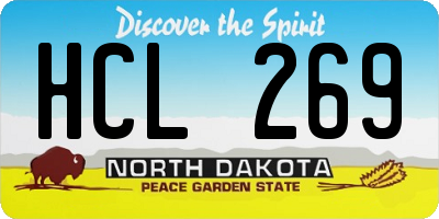 ND license plate HCL269