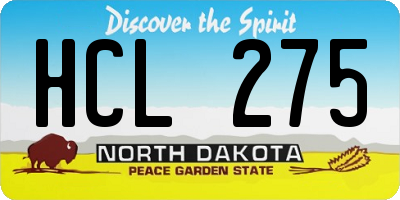 ND license plate HCL275