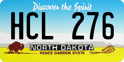 ND license plate HCL276