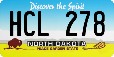 ND license plate HCL278