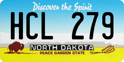 ND license plate HCL279