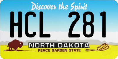 ND license plate HCL281