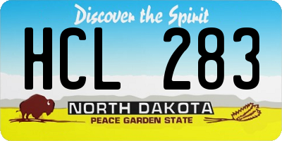 ND license plate HCL283