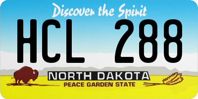 ND license plate HCL288