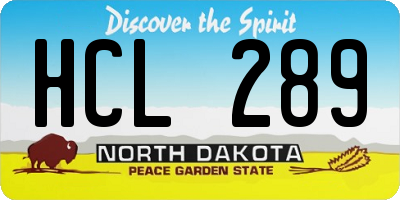 ND license plate HCL289