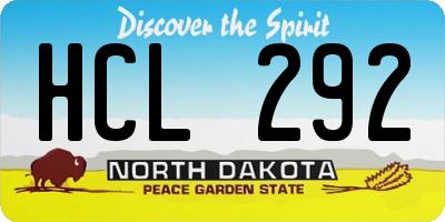 ND license plate HCL292