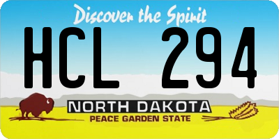 ND license plate HCL294