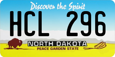 ND license plate HCL296