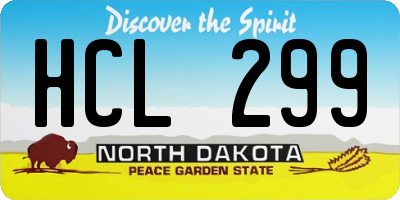 ND license plate HCL299