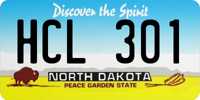 ND license plate HCL301