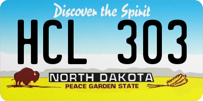 ND license plate HCL303