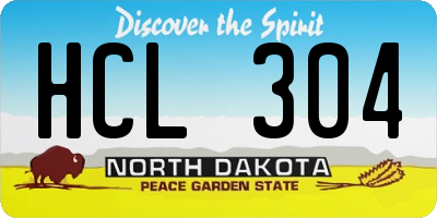 ND license plate HCL304