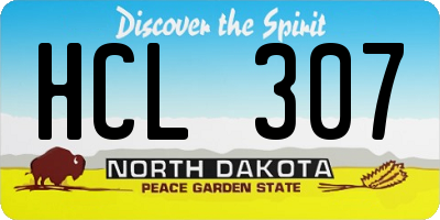 ND license plate HCL307