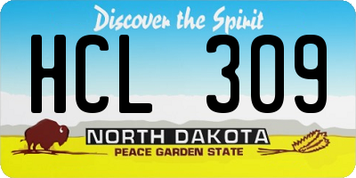 ND license plate HCL309