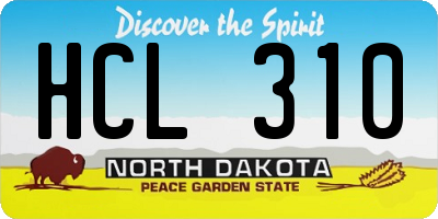 ND license plate HCL310