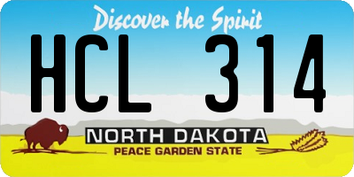 ND license plate HCL314