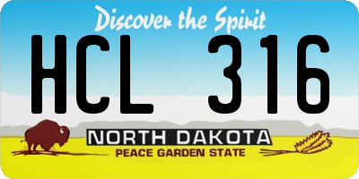 ND license plate HCL316