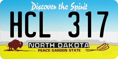 ND license plate HCL317