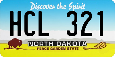 ND license plate HCL321