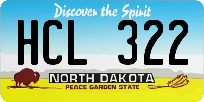 ND license plate HCL322