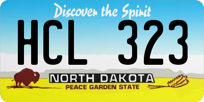 ND license plate HCL323