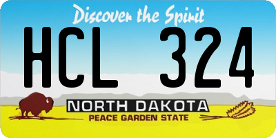 ND license plate HCL324