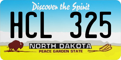 ND license plate HCL325