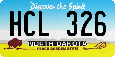 ND license plate HCL326