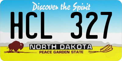 ND license plate HCL327