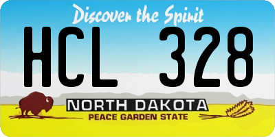 ND license plate HCL328