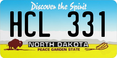 ND license plate HCL331