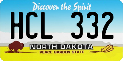 ND license plate HCL332
