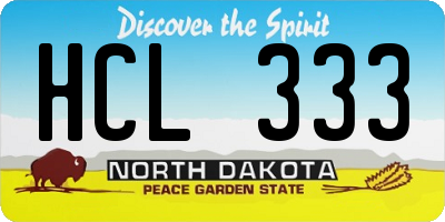 ND license plate HCL333