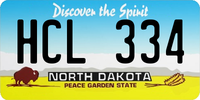 ND license plate HCL334