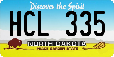 ND license plate HCL335