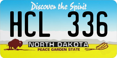 ND license plate HCL336