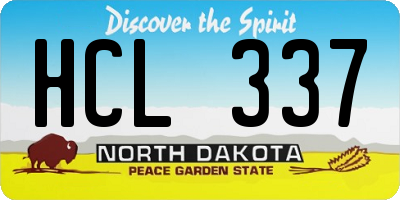 ND license plate HCL337