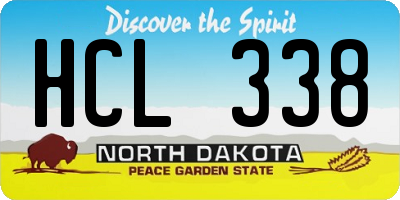 ND license plate HCL338