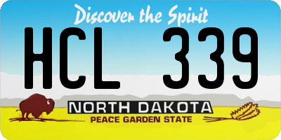 ND license plate HCL339