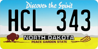 ND license plate HCL343