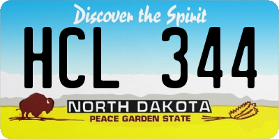 ND license plate HCL344