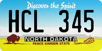 ND license plate HCL345