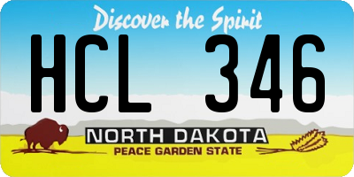 ND license plate HCL346