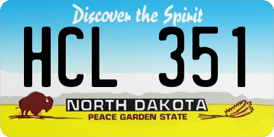 ND license plate HCL351