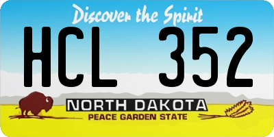 ND license plate HCL352