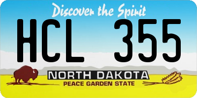 ND license plate HCL355